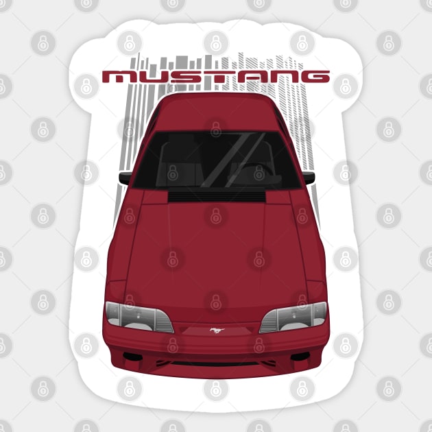 Mustang 1987 to 1993 Fox - Electric Red Sticker by V8social